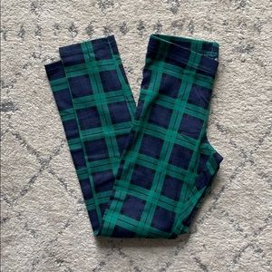Old Navy green and navy plaid leggings
